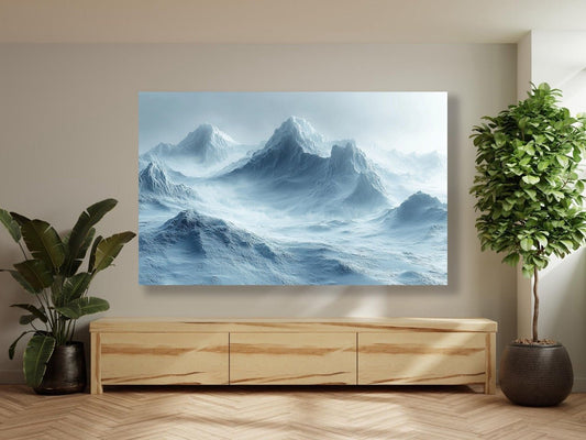 Tablou Canvas peisaj montan albastru misterios nordic | The Print Studio