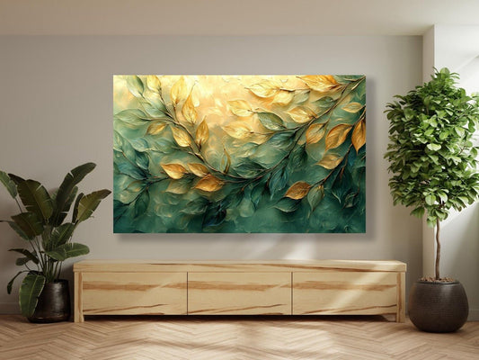 Tablou Canvas frunze aurora verde vibrant si feeric | The Print Studio