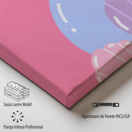 Tablou Canvas baloane colorate plutind vesel in stil minimalist | The Print Studio