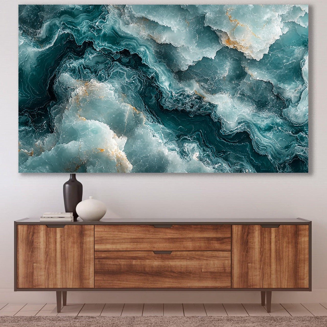 Tablou Canvas valuri opalescente verde-albastre | The Print Studio