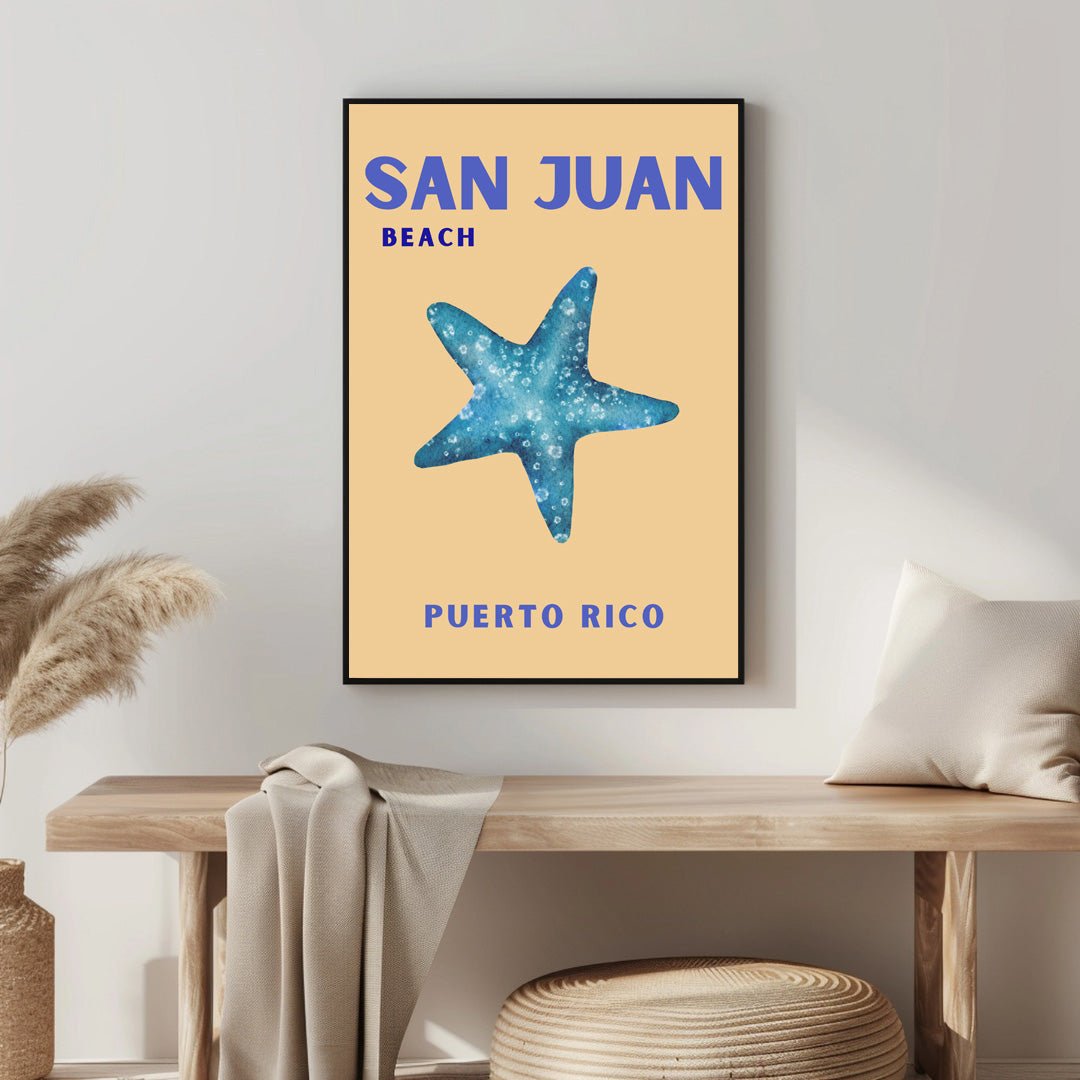 Tablou Canvas Print stea albastra plaja San Juan, stil minimalist