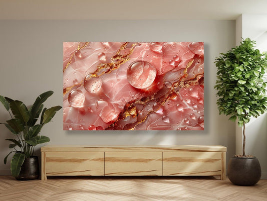 Tablou Canvas peisaj cristalin abstract in tonuri de roz pastel | The Print Studio