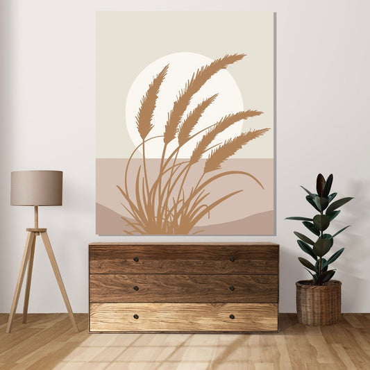 Tablou Canvas apus idilic cu siluete delicate ale naturii | The Print Studio