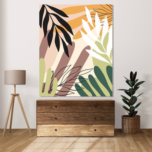 Tablou Canvas frunzis abstract pastelat mangaiat de lumina | The Print Studio