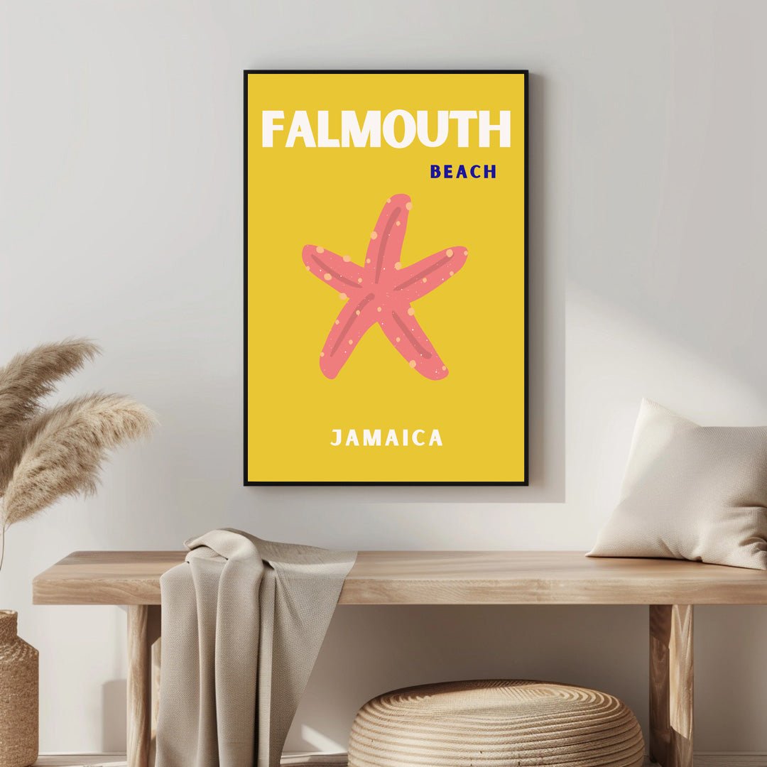 Tablou Canvas plaja Falmouth cu stea de mare, stil minimalist romantic | The Print Studio