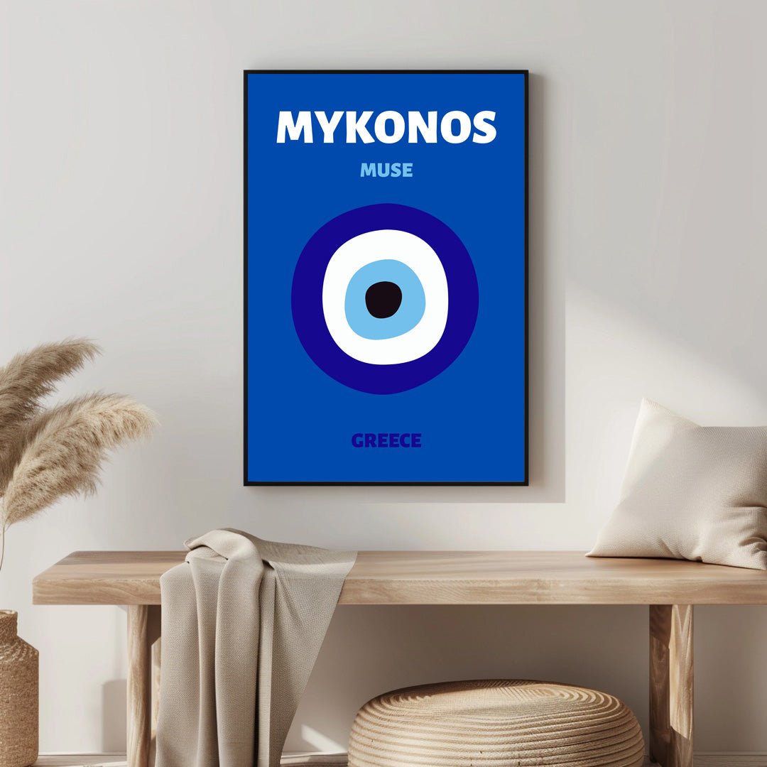 Tablou Canvas ochi albastru Mykonos privire misterioasa | The Print Studio