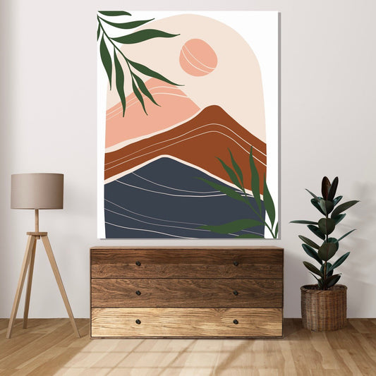 Tablou Canvas apus vibrant in natura stilizata | The Print Studio