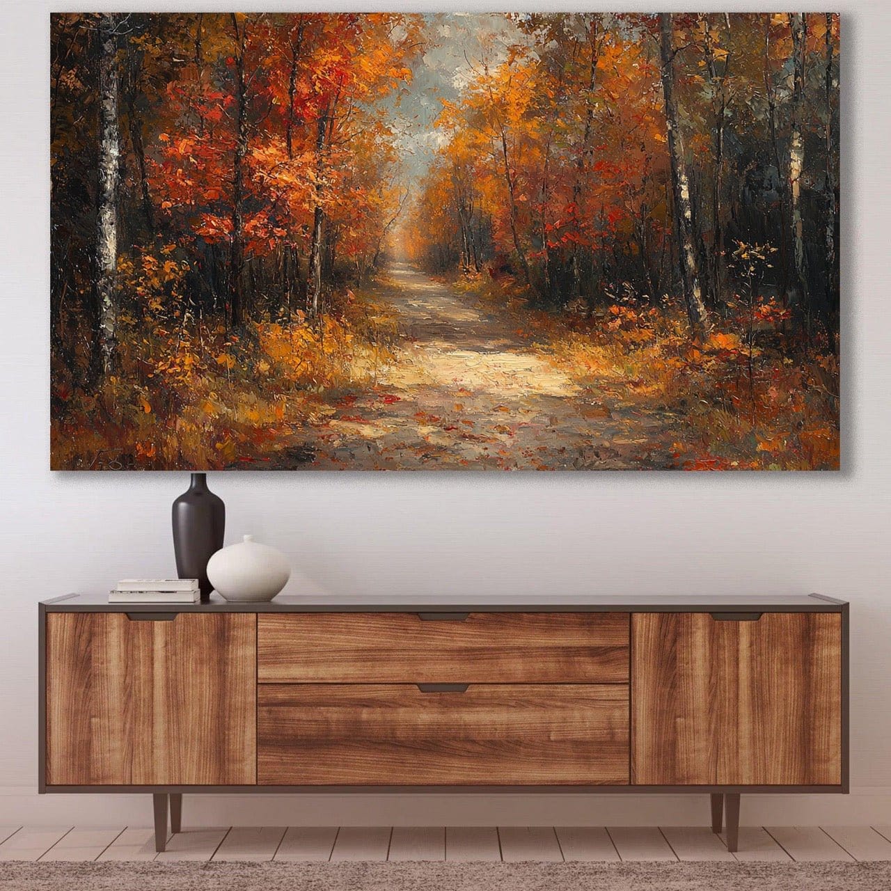 Tablou Canvas padurea in culorile toamnei ruginite | The Print Studio