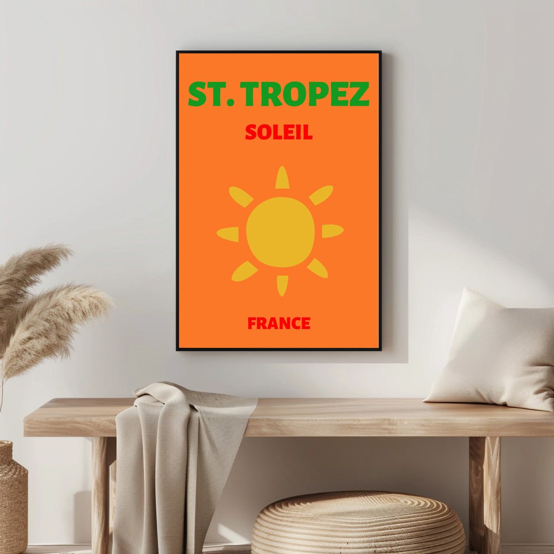 Tablou Canvas soare vibrant peste peisaj St. Tropez minimalist | The Print Studio