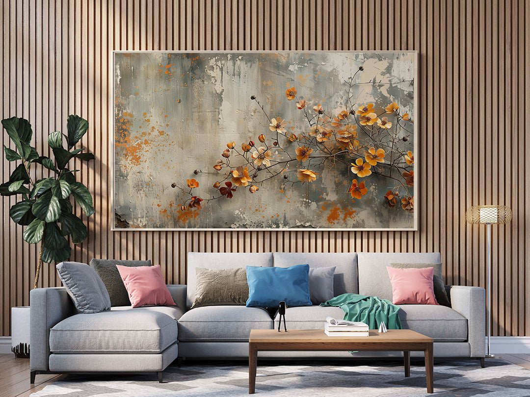 Tablou Canvas ramuri portocalii abstracte in stil Art Nouveau | The Print Studio