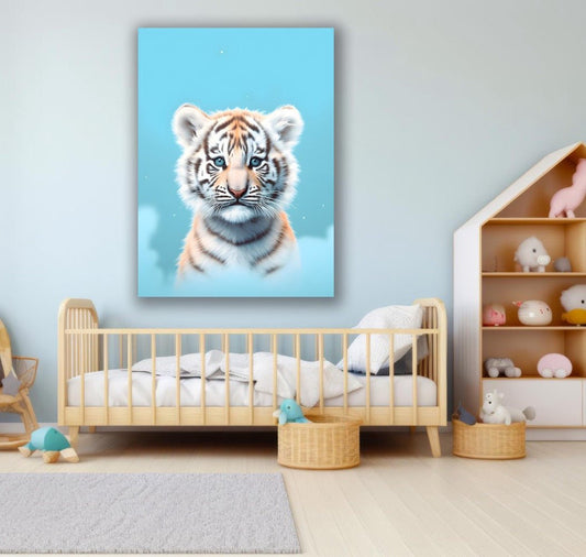 Tablou Canvas pui de tigru jucaus in jungla magica | The Print Studio