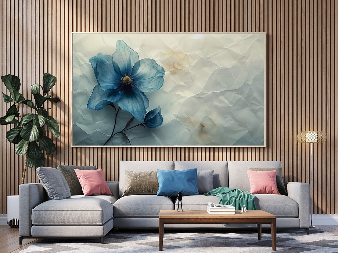 Tablou Canvas floare albastra textura delicata fundal abstract | The Print Studio