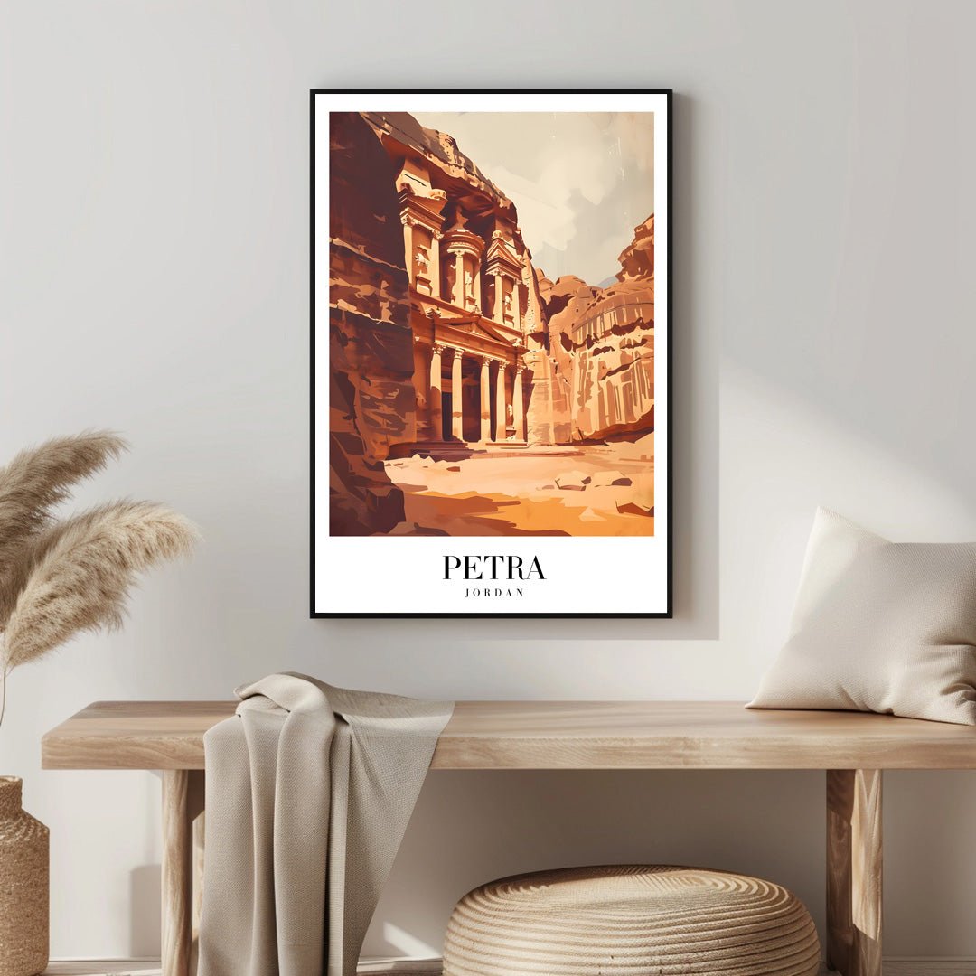 Tablou Canvas Print Petra Iordania lumina calda stanci antice stil ilustrativ