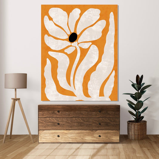 Tablou Canvas floare exotica galbena vibrant pe fundal simplu | The Print Studio