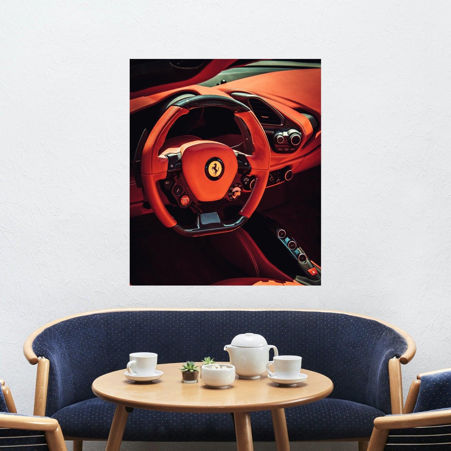 Tablou Canvas interior Ferrari vibrand pasiune si viteza | The Print Studio