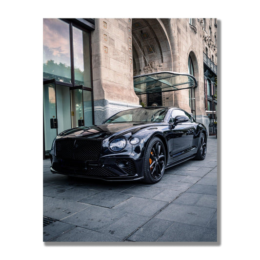 Tablou Canvas eleganta Bentley neagra in miscare | The Print Studio