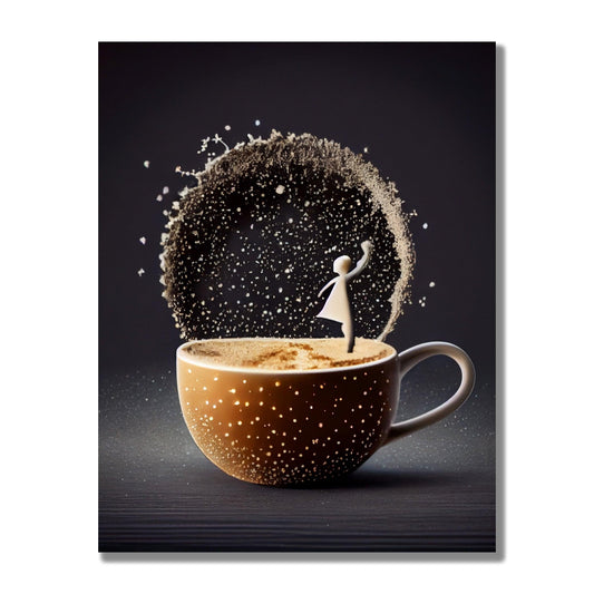 Tablou Canvas femeie delicata savurand o ceasca de cafea | The Print Studio