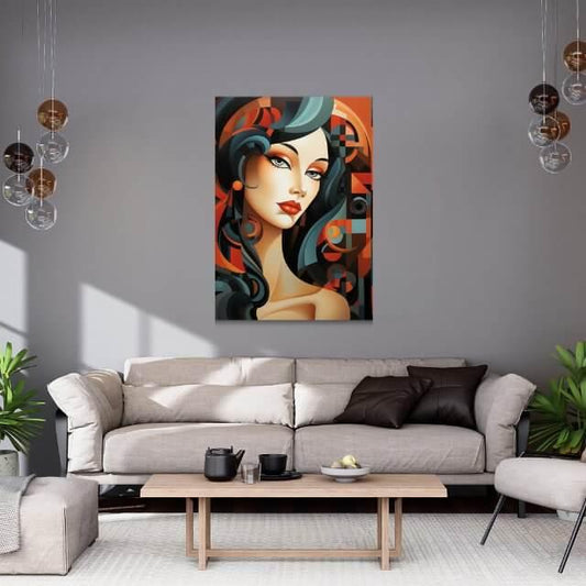 Tablou Canvas silueta feminina abstracta fermecatoare | The Print Studio