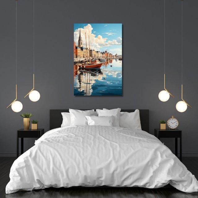 Tablou Canvas port francez la apus | The Print Studio