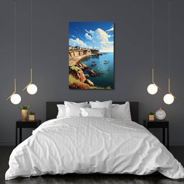 Tablou Canvas coasta italiana insorita sub cer senin | The Print Studio