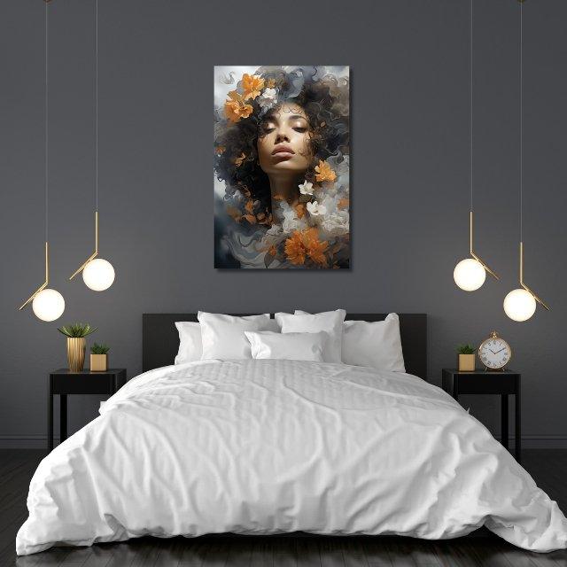 Tablou Canvas femeie africana intr-o lumina calda | The Print Studio