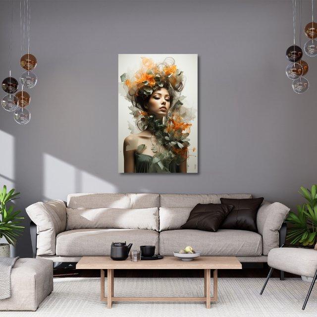 Tablou Canvas silueta feminina in lumina calda | The Print Studio