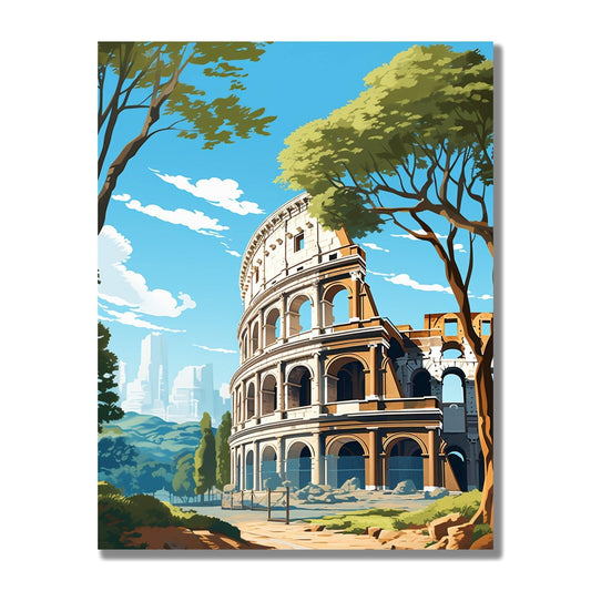 Tablou Canvas peisaj Colosseum scaldat in lumina calda | The Print Studio