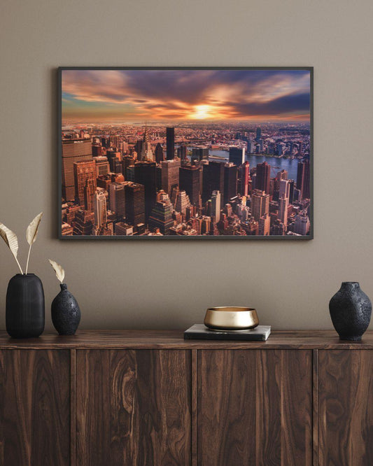 Tablou Canvas Apus Soare Oras - The Print Studio