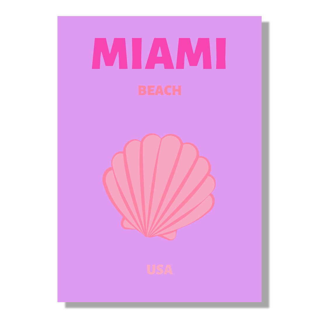 Tablou Canvas scoica roz eleganta pe fundal alb | The Print Studio