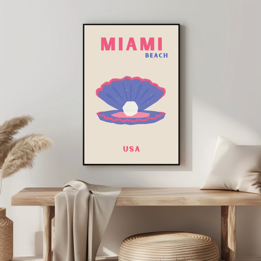 Tablou Canvas scoica delicata pe plaja Miami, eleganta minimalista | The Print Studio
