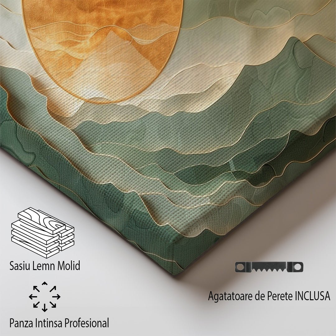 Tablou Canvas peisaj montan abstract cu linii si lumini | The Print Studio