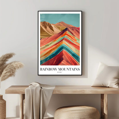 Tablou Canvas Print Muntii Curcubeu Peru culori vibrante stil abstract