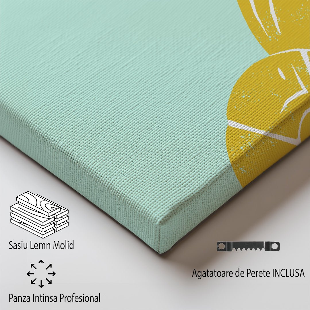 Tablou Canvas scoica galbena minimalista pe plaja la apus | The Print Studio
