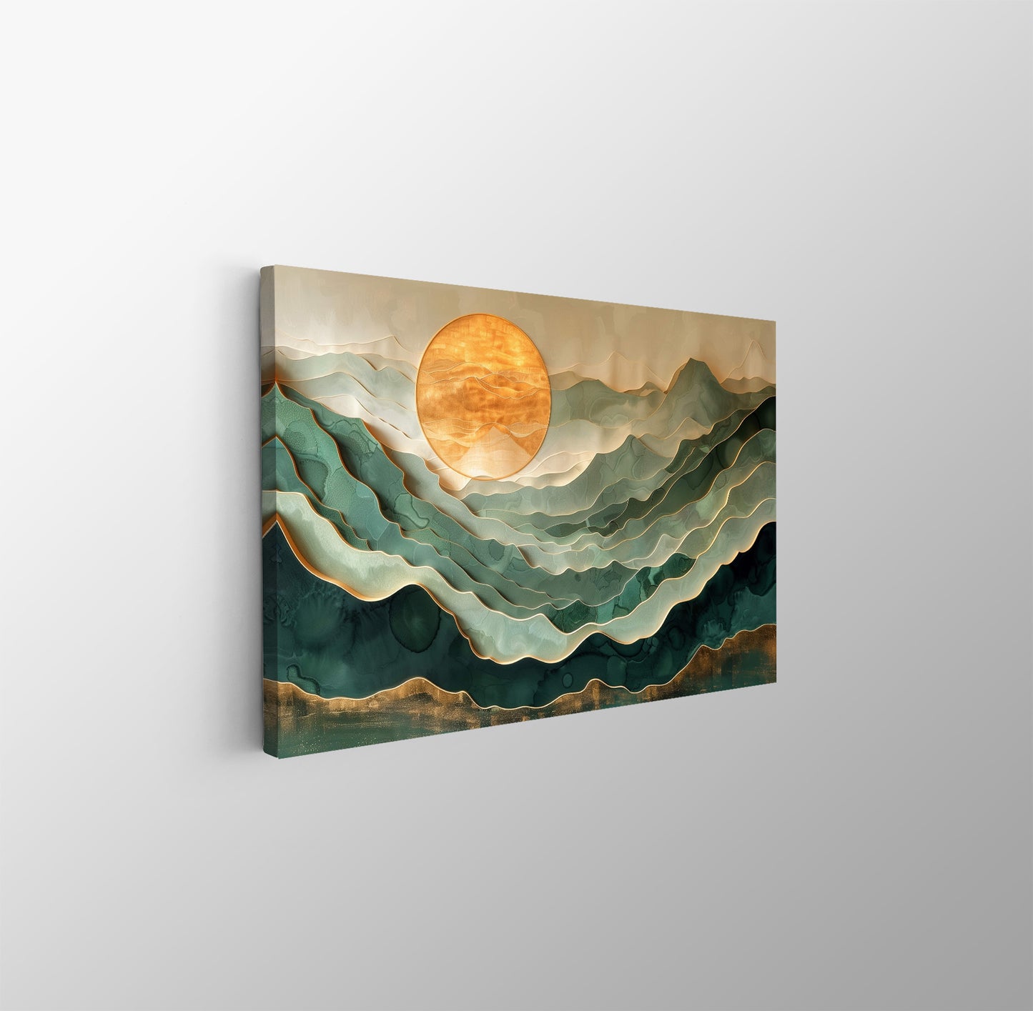 Tablou Canvas peisaj montan abstract cu linii si lumini | The Print Studio