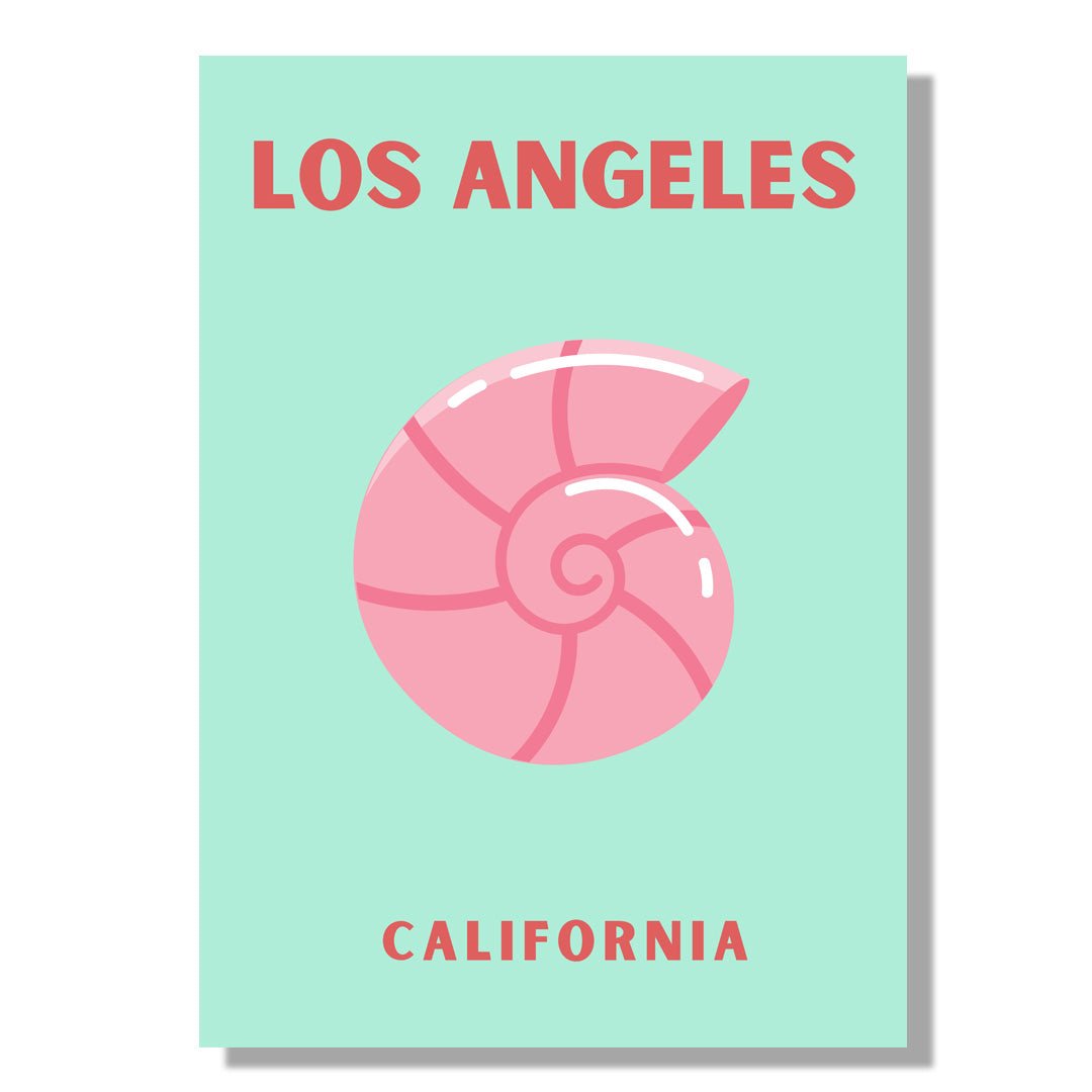 Tablou Canvas scoica roz minimalista, peisaj los Angeles | The Print Studio