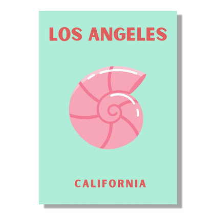 Tablou Canvas scoica roz minimalista, peisaj los Angeles | The Print Studio