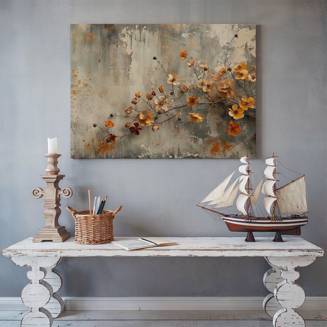 Tablou Canvas ramuri portocalii abstracte in stil Art Nouveau | The Print Studio