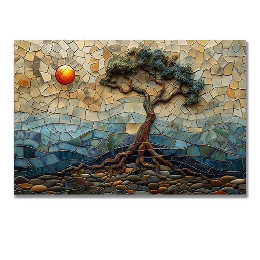 Tablou Canvas arbore mozaic vibrant in peisaj abstract | The Print Studio