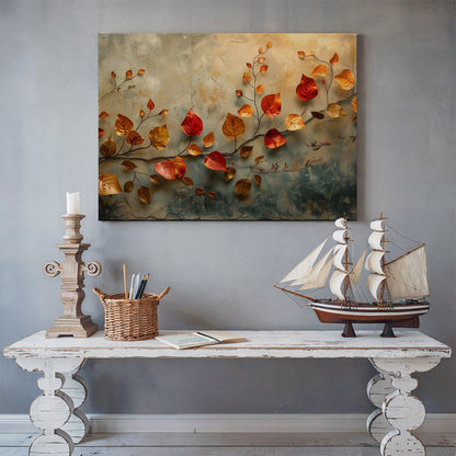 Tablou Canvas frunze aramii si ramuri toamna vibranta | The Print Studio