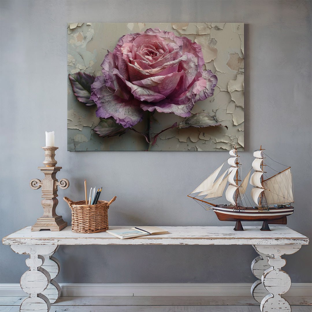 Tablou Canvas trandafir roz elegant in detalii realiste | The Print Studio