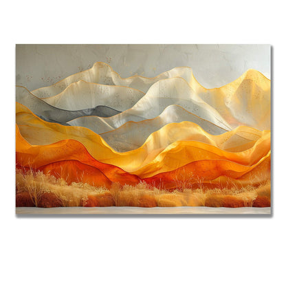 Tablou Canvas peisaj montan cu nuante calde si elemente abstracte | The Print Studio