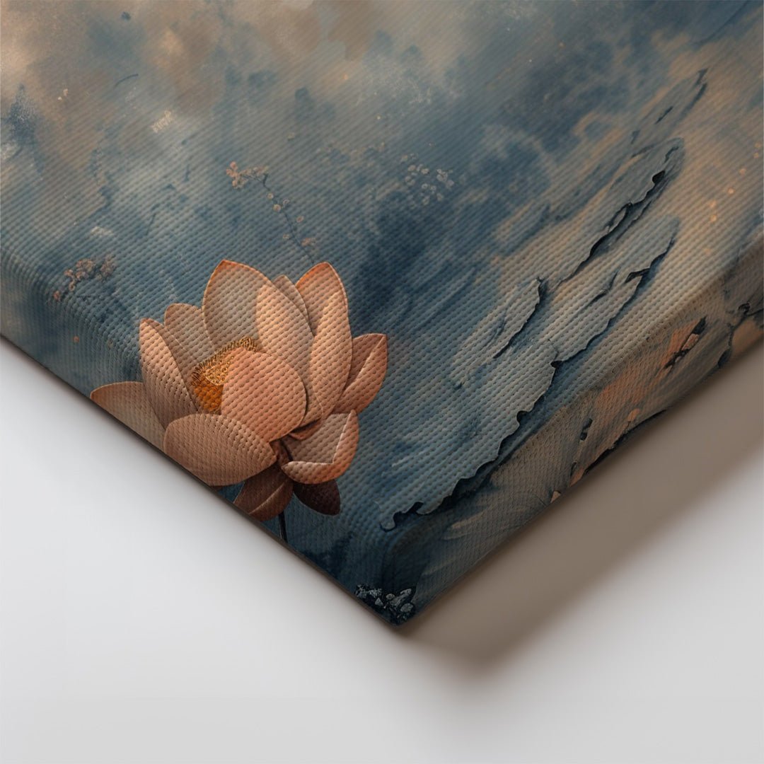 Tablou Canvas peisaj cu nuferi in apus romantic liniste calma | The Print Studio