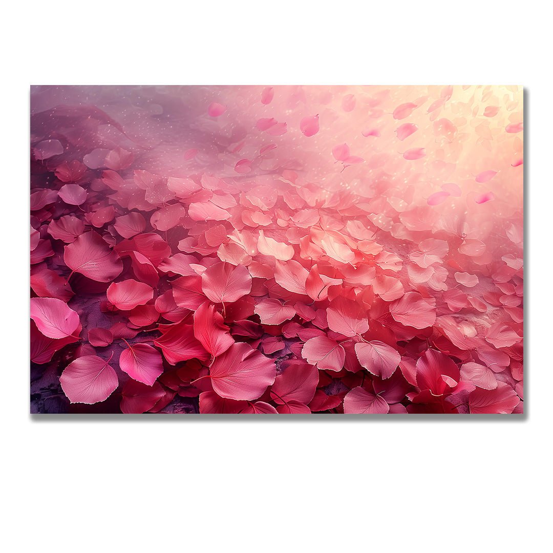 Tablou Canvas petale roz diafane in cadere naturala | The Print Studio