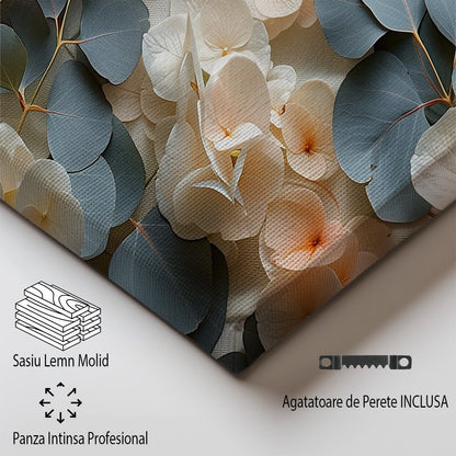 Tablou Canvas flori delicate si frunze elegante in natura romantic realista | The Print Studio