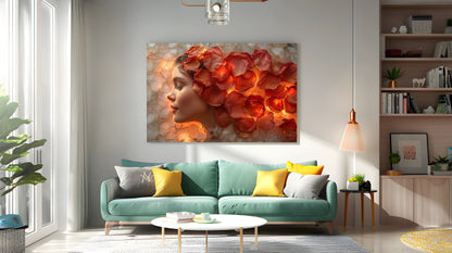 Tablou Canvas chip luminat de petale delicate in arta conceptuala | The Print Studio