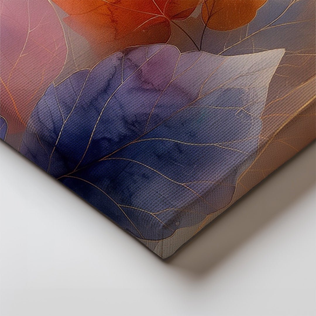 Tablou Canvas frunze colorate in tonuri de toamna si lumina calda | The Print Studio