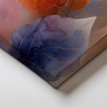 Tablou Canvas frunze colorate in tonuri de toamna si lumina calda | The Print Studio