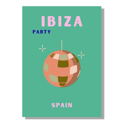 Tablou Canvas discoball Ibiza explozie vibranta culoare | The Print Studio
