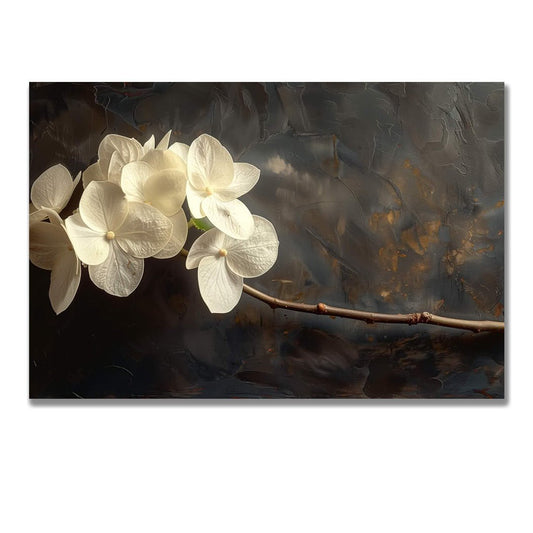 Tablou Canvas floare hortensie alba pe fundal abstract | The Print Studio