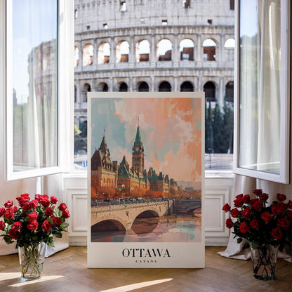 Tablou Canvas Print pod Ottawa regal sub cer pastelat, stil impresionist